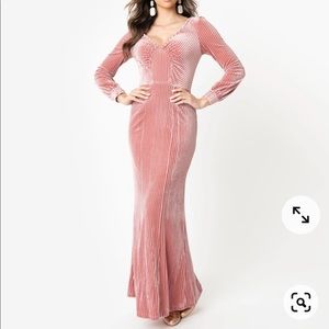1930s pink velvet gown